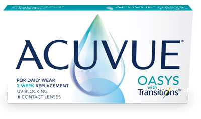 Acuvue Oasys with Transitions contact lenses by Johnson & Johnson